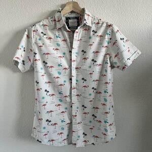 Denim & Flower Ricky Singh Men's Medium Slim Fit Flamingo Shirt